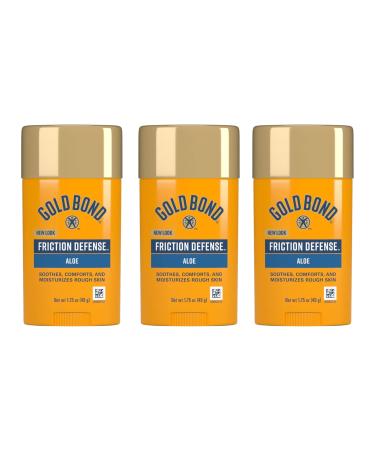 Gold Bond Friction Defense Anti-Chafing Stick 1.75 oz. With Aloe to Soothe Comfort & Moisturize Chafed Skin 3 pack