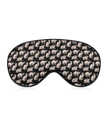 Sphynx Cats Sleep Mask for Women Adjustable Sleeping Eye Shades Cover with Elastic Strap