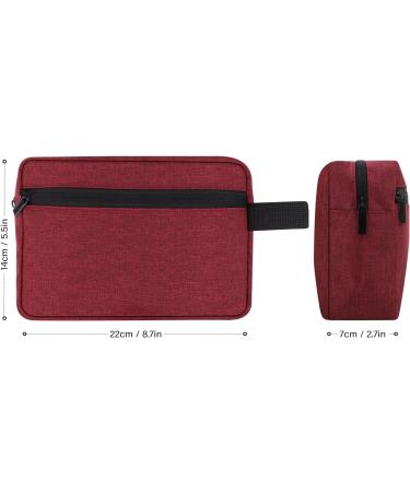 Men's Portable Waterproof Toiletry Bag - Red | Travel Wash & Shaving Kit | Gym & Bathroom Makeup Organizer with Handle - Buy Online on GoSupps.com