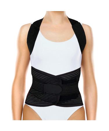 ORTONYX Full Back Support Brace - Pain Relief for Upper and Lower Back, Kyphosis, Posture Correction - Removable Pad - XL Black - Buy Online on GoSupps.com