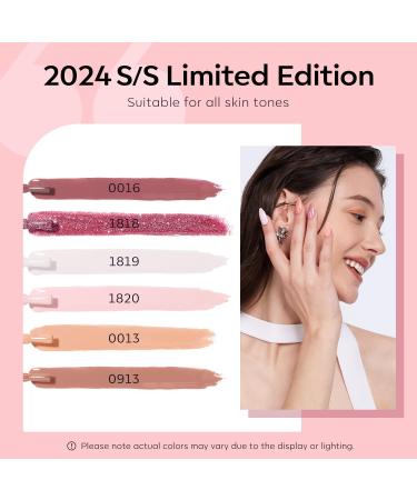 Modelones Gel Nail Polish 6 Colors Nude Pink Summer Glitter Neutral Gel Polish Peaches All Seasons Skin Tones Soak Off Manicure Nail Art Design Salon Starter Kit Home Holiday Gifts for Women Girl Light Pink - Buy Online on GoSupps.com