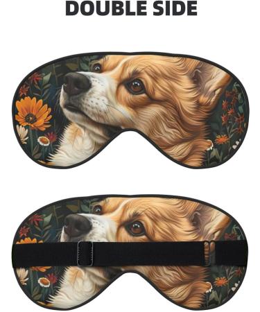 Buy SSIMOO Corgi Floral Sleep Mask - Adjustable Breathable Eye Mask for Comfortable Sleep | International Shipping - Buy Online on GoSupps.com