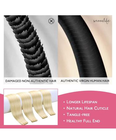 Salife Tape Extensions Real Hair - 10pcs Platinblond Invisible Tape In Extensions 20g 25cm for Effortless Style - Buy Online on GoSupps.com