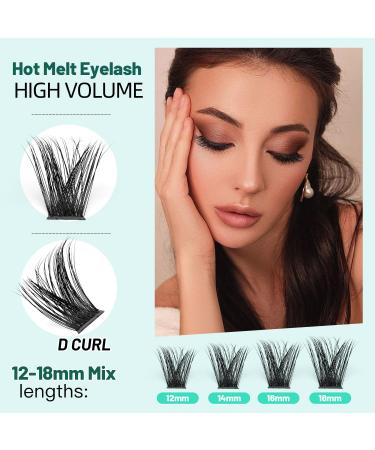 Bodermincer D Curl 16 Rows Large Pack - 192 Cluster Eyelashes (8-10-12-14mm Mixed) for Stunning Volume - International Shipping Available - Buy Online on GoSupps.com