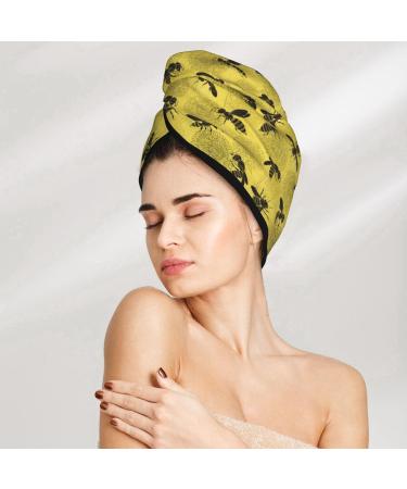 Bees & Dandelions Microfiber Hair Towel Wrap | Soft Super Absorbent Coral Velvet for Long Curly & Thick Hair Quick Dry & Convenient - Buy Online on GoSupps.com