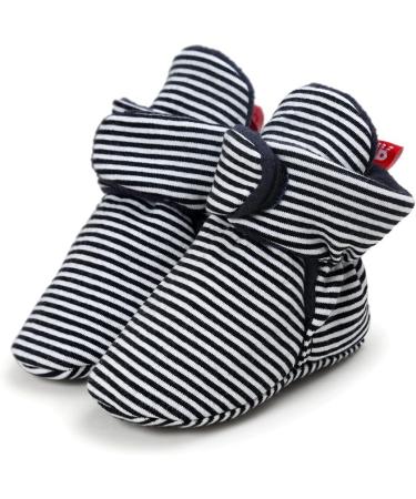 EDOTON Unisex Newborn Winter Boots - Non-Slip Sole, Soft Stay On Bootie Sock - 6-12 Months (Black Stripe) - Buy Online on GoSupps.com