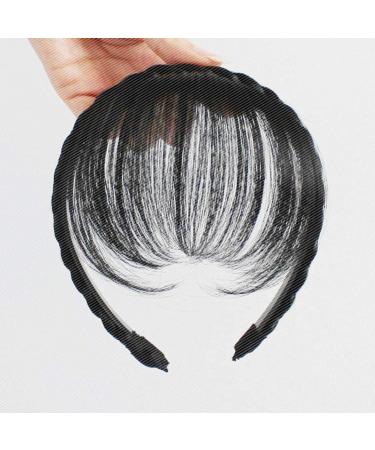 Solustre Braids Womens Hard Headband with Bangs Forehead Natural Hair Fringe Wigs Extensions Bangs Hairband for Women Girls (Black) - Buy Online on GoSupps.com