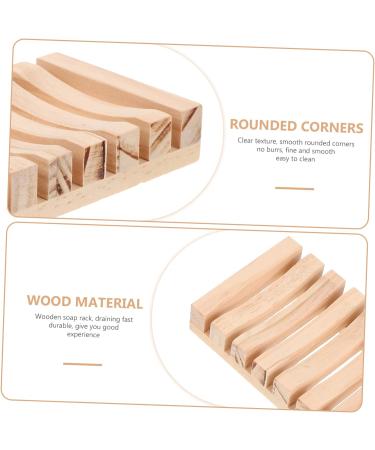 Amosfun 15 Pcs Wooden Soap Dish Sponge Holder Wood Trays Wooden Soap Holder Travel Soap Natural Sink Soap Holder Wood Bracket Soundbar Bracket Shower Soap Dish Hollow Three Piece Suit - Buy Online on GoSupps.com