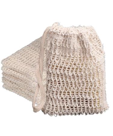 5-Piece Soap Bags for Soap Bars Soap Bags Mesh Exfoliating Bar Soap Loofah Pouch Sisal Soap Saver Bag Bar Soap Holder for Shower