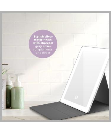 Conair LED Travel Mirror Tablet Style with Case - 1X/5X Magnification, Rechargeable - Matte White/Black - Buy Online on GoSupps.com