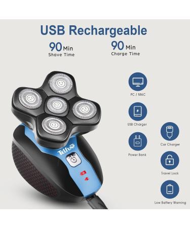 Upgrade Magnetic Head Shaver for Bald Men - Cordless 5-in-1 Electric Razor | IPX7 Waterproof Wet/Dry Grooming Kit | Easy Palm Shaver for a Smooth Shave - Buy Online on GoSupps.com