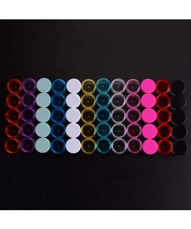 Ulikey 60 PCS Empty Cosmetic Jars - 5g Plastic Containers with Lids for Cream Powder Glitter | 12 Vibrant Colors - Perfect for Nail Art & Crafts - Buy Online on GoSupps.com