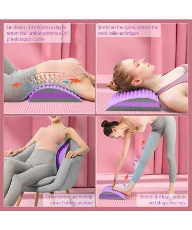 Vnklomes 2-in-1 Back & Neck Support - Lumbar Vertebrae Cushion for Pain Relief - Orthopedic Stretcher (Violet) - Buy Online on GoSupps.com