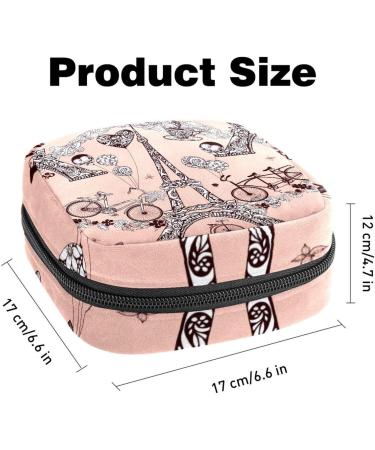 Eiffel Tower Ladies Napkin Storage Bag | Portable Zip Case for Teen Girls & Women - Stylish & Functional - Buy Online on GoSupps.com