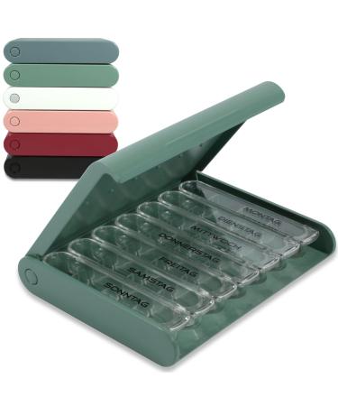 24/7 MEDICASE Danish Design Pill Box for 7 Days - For smaller pill dosages (Dust Green) - Buy Online on GoSupps.com