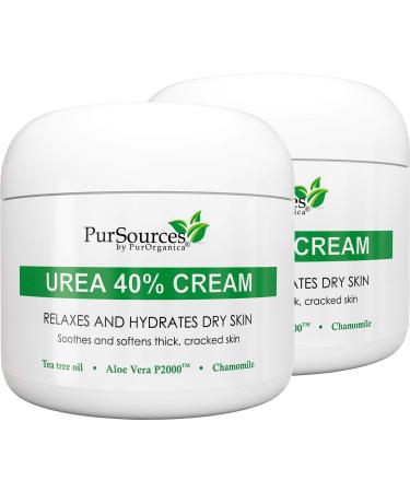 PurOrganica Urea 40% Foot Cream - Pack of 2 Limited Edition - Best Callus Remover - Moisturizes and Rehydrates Feet Knees & Elbows - For Thick Cracked Rough Dead & Dry Skin