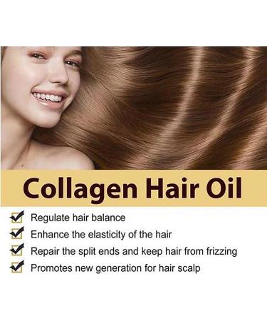 SVBPIUGF 3 Pieces Collagen Repair Hair Essential Oil Collagen Deep Hydration Treatment Hair Oil Hair Serum for Frizzy and Damaged Hair - Buy Online on GoSupps.com