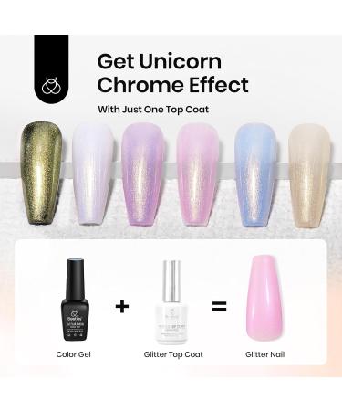 Beetles Hema Free Pearl Green Glitter Gel Top Coat - 2-in-1 No Wipe Long Lasting Shimmer Nail Polish - 15ML (0.51 Fl Oz) for Nail Art - Buy Online on GoSupps.com