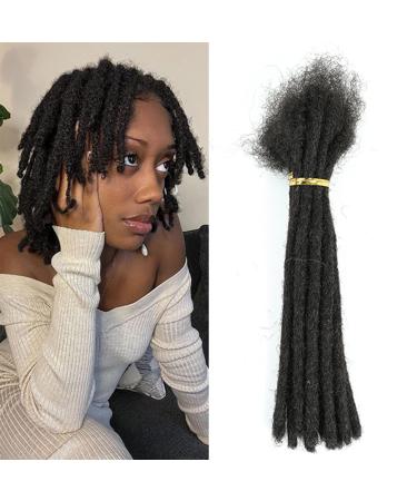 6-18 Inch Dreadlock Extensions Human Hair Fully Handmade Human Hair Dreadlock Extensions for Man/Women Locs Extensions Human Hair Can Be Dyed Bleached Curled  (6Inch-10Strands  0.6CM Width-1B) 6 Inch-10Strands 0.6CM Widt...