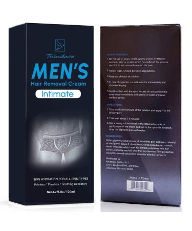 Men's Intimate Hair Removal Cream - Effective & Painless Depilatory Cream for Unwanted Male Hair in Private Area - 4.2 Fl Oz (Pack of 1) - Buy Online on GoSupps.com