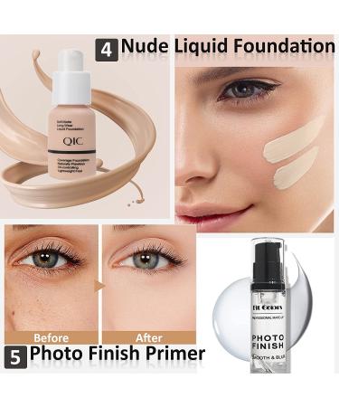 Lookmee All In One Makeup Kit - 18 Colors Naked Eyeshadow Palette, Face Primer, Brushes, Sponge, and Winged Eyeliner Stamp - Ideal Starter Kit for Women, Beginners, and Pros (SetA) - Buy Online on GoSupps.com