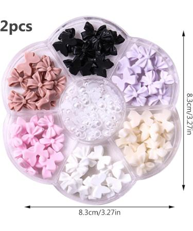 Bow Nail Charms Bow Charms for Nails Bow Nail Stickers 2Pack Colorful Bow Charms for Nail 3D Bow-Knot Nail Art Charms Colorful Nail Decorations Set for DIY Jewel Stones Nail Art Rhinestones 2 Style 2 - Buy Online on GoSupps.com