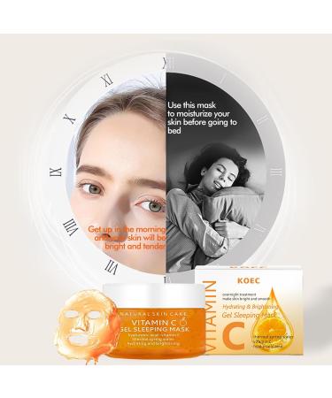 Vitamin C Sleep Overnight Face Mask 150g Hyaluronic Acid Moisturising Sleeping Mask For Shrink Pore Hydrating & Brightening Gel Face Mask Korean Face Mask Vitamin C Anti Aging Face Cream - Buy Online on GoSupps.com