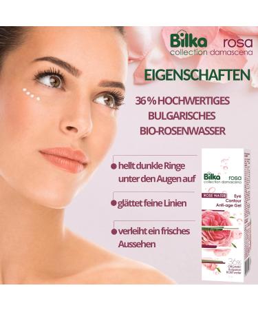 Bilka Collection Pink Damascena Anti-Aging Eye Cream Gel | Natural Eye Care for Wrinkles & Dark Circles | 25 ml - Shop Internationally! - Buy Online on GoSupps.com