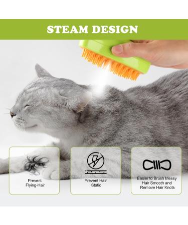Cat Steam Brush Steamy Cat Brush - 3 in1 Pet Steam Brush Steam Brush for Dogs & Cats Multifunctional Cat Grooming Brush Pet Massage Comb Pet Hair Removal Comb (green) - Buy Online on GoSupps.com