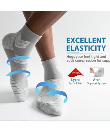Avoalre Coolmax Moisture Wicking Athletic Running Socks - 3 Pairs, Quarter-Grey White, X-Large - Buy Online on GoSupps.com