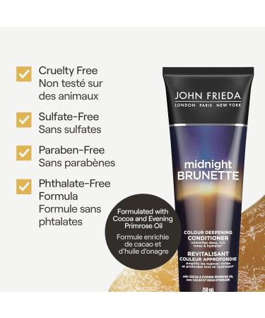 John Frieda Midnight Brunette Colour Deepening Conditioner for Nourished Rich Hair (250 mL) - Buy Online on GoSupps.com