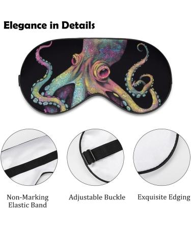 Colorful Painted Octopus Sleep Eye Mask for Women Men - Elastic Strap for Sleep Travel Nap - Buy Online on GoSupps.com