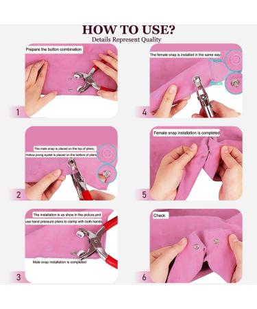 Metal Snaps Button Kit with Pliers Set - DIY Snap Button for Sewing Barbie Clothing & Crafts (10 Colors) - Buy Online on GoSupps.com