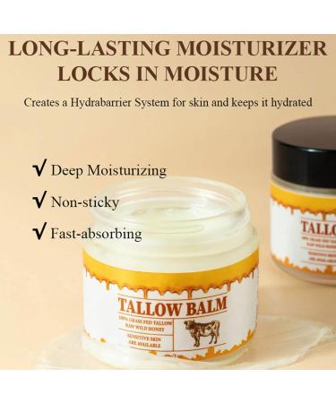  G n rique Beef Tallow for Skin Beef Tallow Moisturizing Cream Skin Care Honey Balm Body Moisturizer for Suitable for All Skin Types 60g (2Pcs A) - Buy Online on GoSupps.com