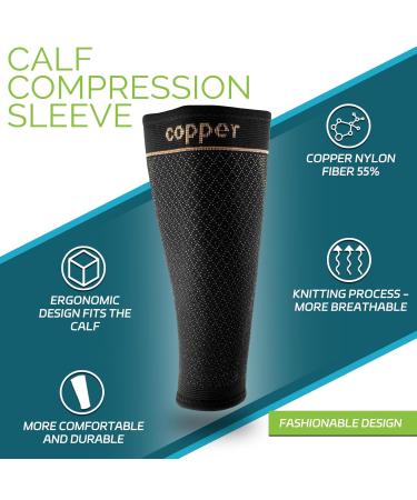 JIUFENTIAN Copper Calf Leg Guard for Pain Relief - Unisex Large Black | Perfect for Running Hiking & Cycling - Buy Online on GoSupps.com