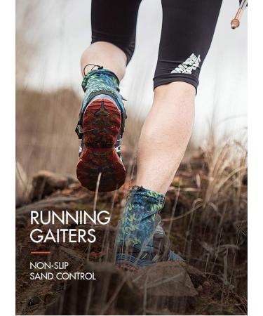 1 Pair Low Trail Running Gaiters | Sandproof Ankle Gaiters for Outdoor Activities | Lightweight Protective Reflective Shoe Covers | Ideal for Hiking, Walking, Marathon | Black Orange - Buy Online on GoSupps.com