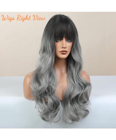 Buy Honybia Gray Ombre Wig - Long Synthetic Heat-Resistant Ponytail for Women | Perfect for Costumes & Parties - Buy Online on GoSupps.com