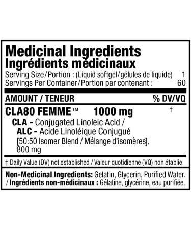 FEMME FIT - CLA80 Femme - Premium Grade Conjugated Linoleic Acid - 60 Count - Buy Online on GoSupps.com