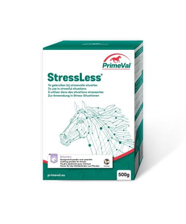 Primeval Stressless Horse - TrimagnesiumCitrat Chicor e fiber yeast - Natural soothing supplementary suitable for horse transport and veterinary visits - 500 grams of powder