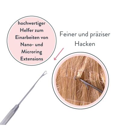 High-Quality Hair2heart Microring Needle with Hook for Safe Hair Extension Attachment - Stainless Steel Tool for Nanoring & Microring Extensions - Buy Online on GoSupps.com