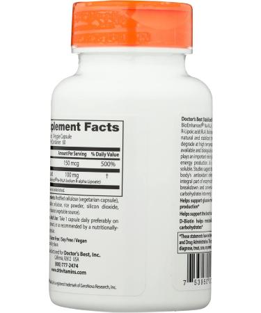 Buy Doctors Best Stabilized R-Lipoic Acid 100 MCG - Gluten Free Veggie Capsules | 60 Count - International Shipping Available - Buy Online on GoSupps.com