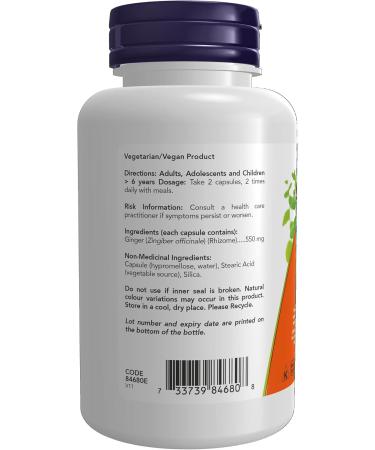 NOW Supplements Ginger Root 550mg Capsules 100 Count - Buy Online on GoSupps.com
