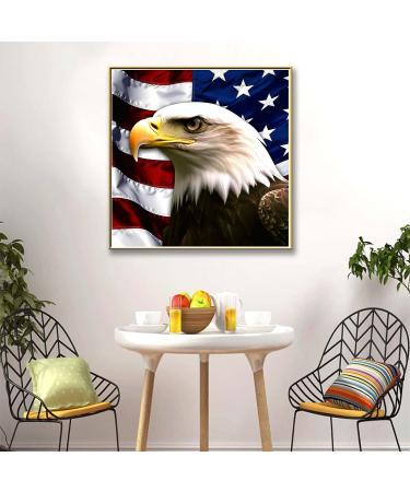 Theshai Eagle American Flag 5D Diamond Painting Kit - 35X35cm Full Drill Rhinestone Embroidery Cross Stitch for Home Decor - Buy Online on GoSupps.com