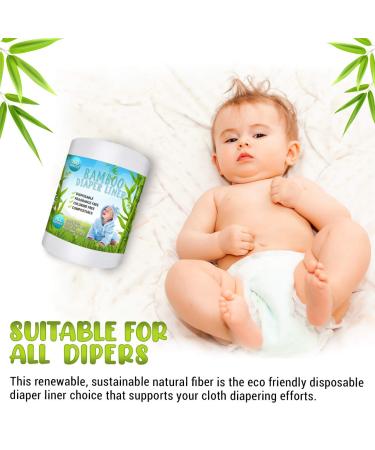 Disposable Cloth Bamboo Diaper Liner  Eco-Friendly  Fragrance Free & Chlorine Free  Flushable Biodegradable Reusable Liners for Cloth Diaper 100 Sheets per roll - Buy Online on GoSupps.com