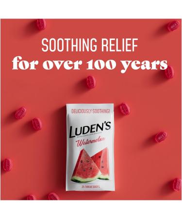 Luden's Watermelon Cough Throat Drops, Pectin Lozenge/Oral Demulcent, 25-Count per Pack (6-Pack) - Buy Online on GoSupps.com