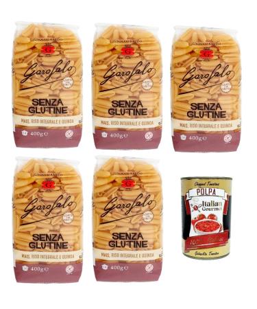 Italian Gourmet E.R. Garofalo Gnocco sardo Lot de 5 bo tes de 400 g Senza Glutine sans glutin sans gluten Pasta Noodles + Italian Gourmet Pulpa 400 g