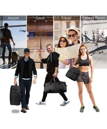 TINNIVI Sports Gym Bag - Waterproof Duffel for Men & Women | Overnight Weekend Tote with Wet Pocket & Shoes Compartment - Black Medium - Buy Online on GoSupps.com