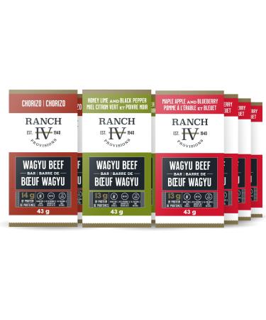 Thrive Provisions Wagyu Beef Bar - Variety Pack - High In Protein Tender Texture Sustainably Sourced Soy Free Non GMO Keto Friendly Nothing Artificial 43g (Pack of 12) Variety 43 g (Pack of 12)