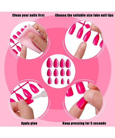 864 Short Almond Press on False Nails - Glossy Full Cover Colorful Artificial Nails for Nail Art Salon - Buy Online on GoSupps.com