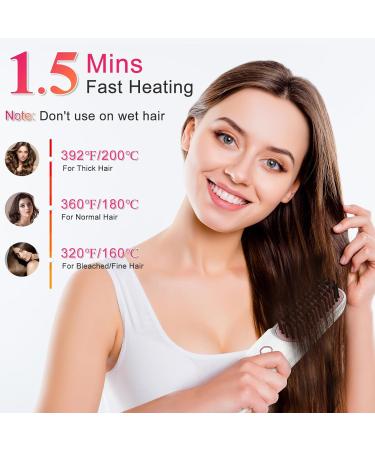Buy Cordless Hair Straightener Brush - Portable USB-C Rechargeable Mini Ionic Hot Comb for Travel - Lightweight Anti-Scald Styling Brush for Women - Buy Online on GoSupps.com